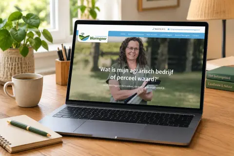 Gezellige werkplek met agrarische website